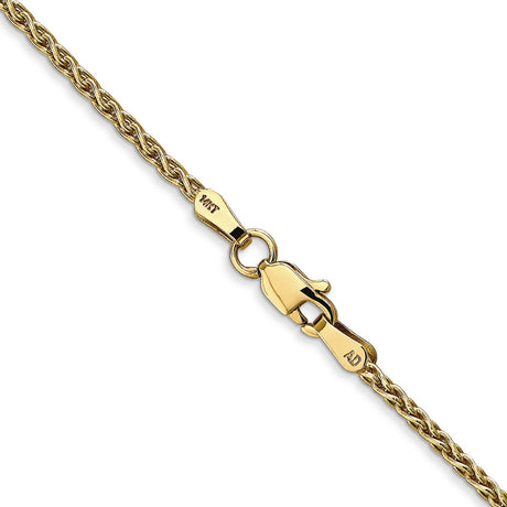 14K Yellow Gold 1.75 mm Polished Chain Necklace, Solid alternate angle