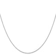 14K White Gold 0.8 mm Polished Chain Necklace, Solid