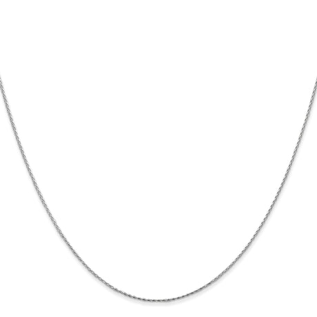 14K White Gold 0.8 mm Polished Chain Necklace, Solid