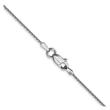 14K White Gold 0.8 mm Polished Chain Necklace, Solid alternate angle