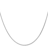 14K White Gold 1 mm Polished Chain Necklace, Solid