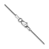 14K White Gold 1 mm Polished Chain Necklace, Solid alternate angle