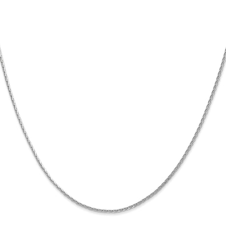 14K White Gold 1.5 mm Polished Chain Necklace, Solid