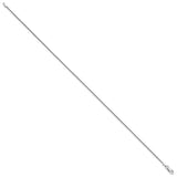 14K White Gold 1.5 mm Polished Chain Anklet, Solid