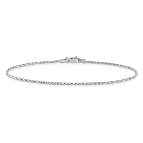 14K White Gold 1.5 mm Polished Chain Bracelet, Solid alternate angle