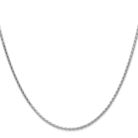 14K White Gold 1.6 mm Polished Chain Necklace, Solid