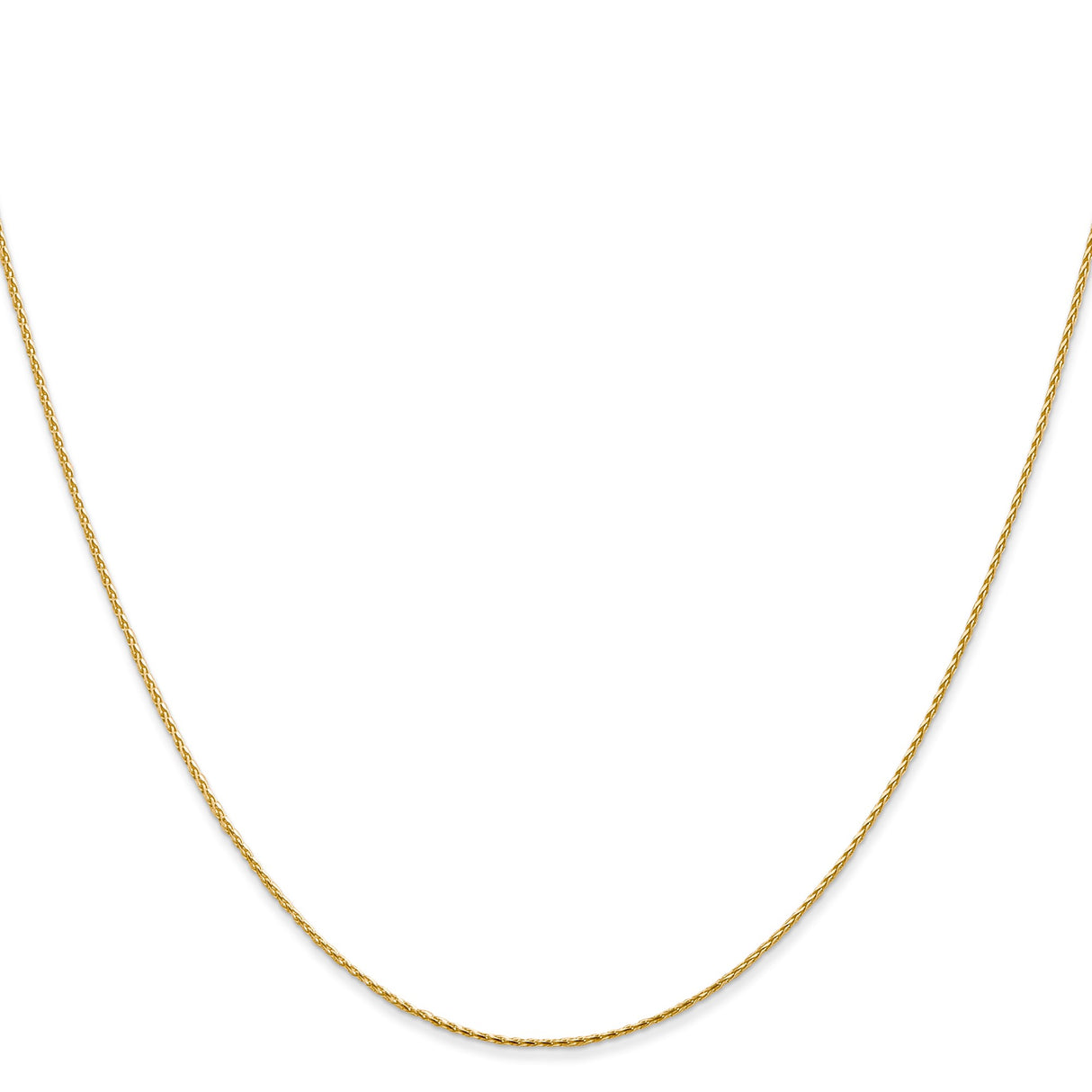 14K Yellow Gold 0.8 mm Polished Chain Necklace, Solid