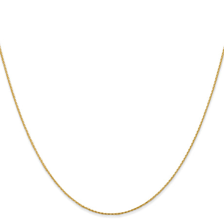 14K Yellow Gold 0.8 mm Polished Chain Necklace, Solid