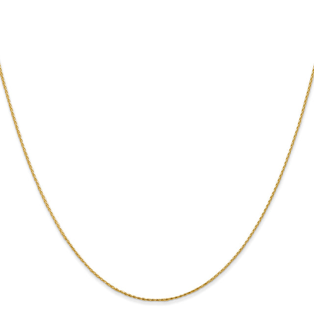 14K Yellow Gold 0.8 mm Polished Chain Necklace, Solid