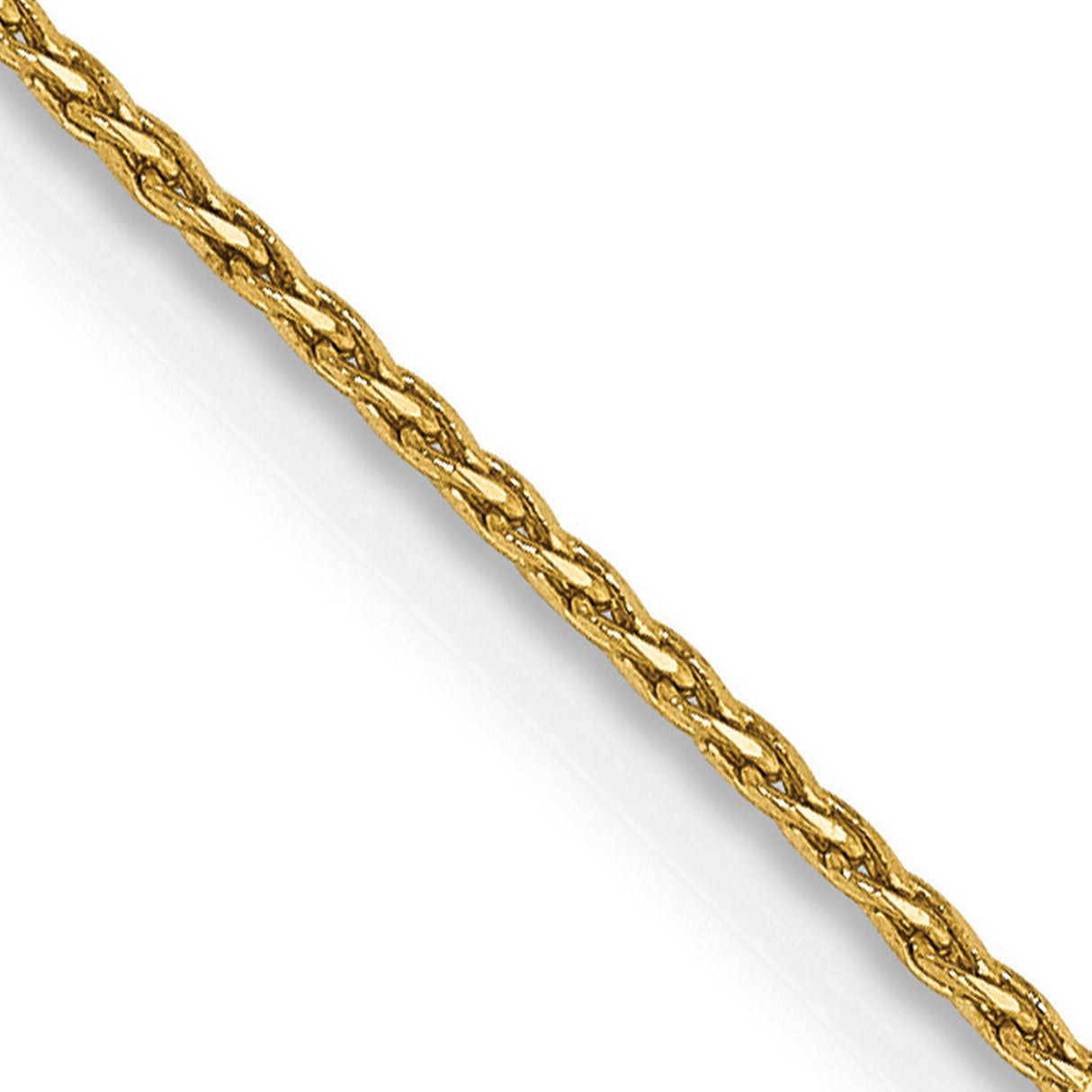 14K Yellow Gold 0.8 mm Polished Chain Necklace, Solid detail view