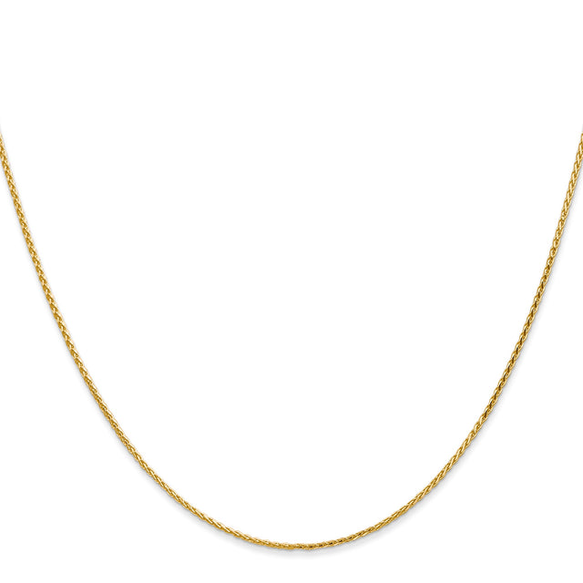 14K Yellow Gold 1 mm Polished Chain Necklace, Solid