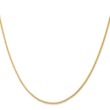 14K Yellow Gold 1.5 mm Polished Chain Necklace, Solid