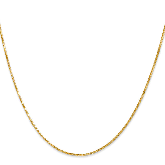 14K Yellow Gold 1.5 mm Polished Chain Necklace, Solid