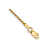 14K Yellow Gold 1.5 mm Polished Chain Anklet, Solid