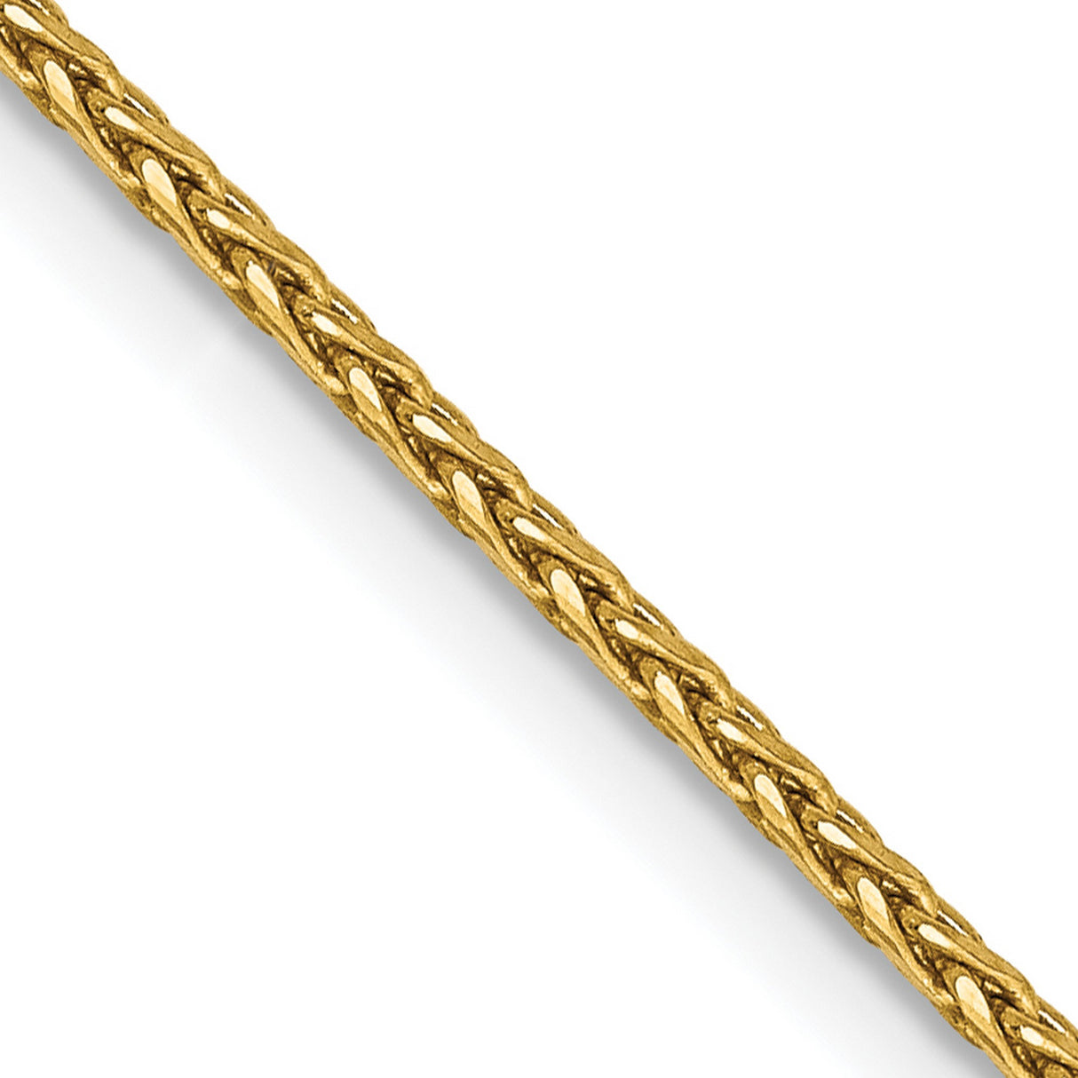 14K Yellow Gold 1.5 mm Polished Chain Necklace, Solid detail view
