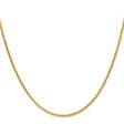 14K Yellow Gold 1.6 mm Polished Chain Necklace, Solid