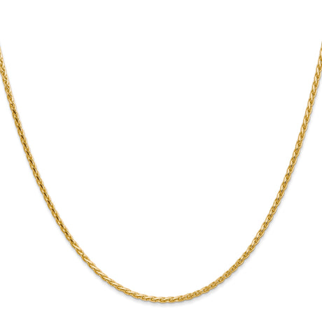 14K Yellow Gold 1.6 mm Polished Chain Necklace, Solid