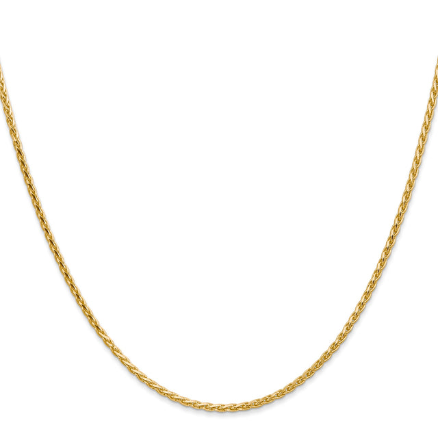 14K Yellow Gold 1.6 mm Polished Chain Necklace, Solid