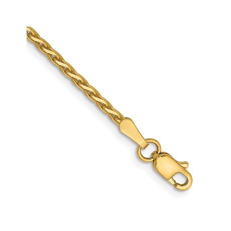 14K Yellow Gold 1.6 mm Polished Chain Bracelet, Solid