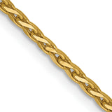 14K Yellow Gold 1.6 mm Polished Chain Necklace, Solid detail view