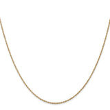 14K Yellow Gold 0.8 mm Rope Chain Necklace, Polished