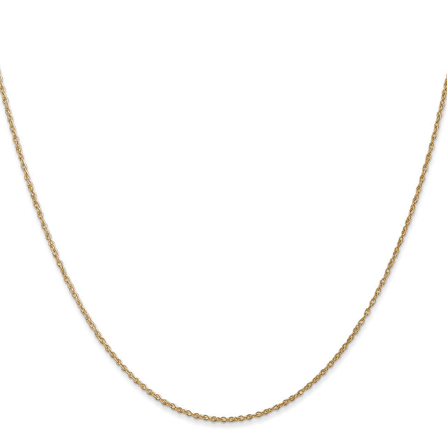 14K Yellow Gold 0.8 mm Rope Chain Necklace, Polished