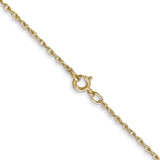 14K Yellow Gold 0.8 mm Rope Chain Necklace, Polished alternate angle