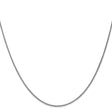 14K White Gold 1.25 mm Polished Chain Necklace, Solid