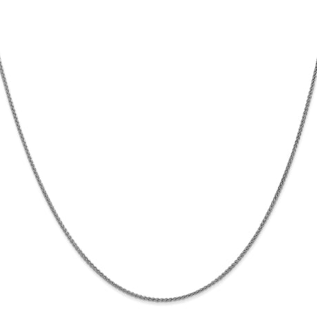 14K White Gold 1.25 mm Polished Chain Necklace, Solid