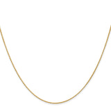 14K Yellow Gold 0.7 mm Polished Chain Necklace, Solid