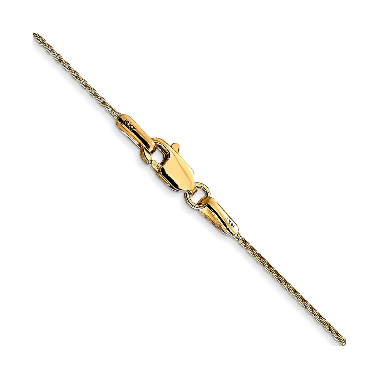 14K Yellow Gold 0.7 mm Polished Chain Necklace, Solid alternate angle