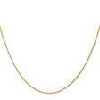 14K Yellow Gold 1 mm Polished Chain Necklace, Solid