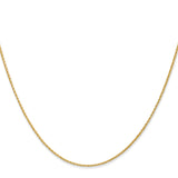 14K Yellow Gold 1 mm Polished Chain Necklace, Solid