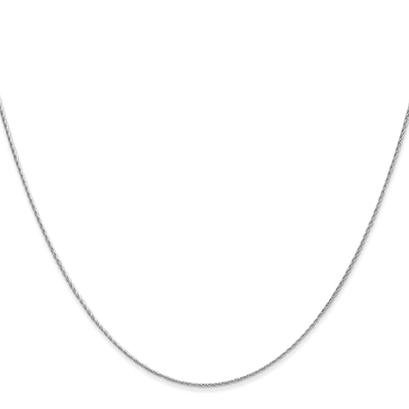 14K White Gold 0.7 mm Polished Chain Necklace, Solid