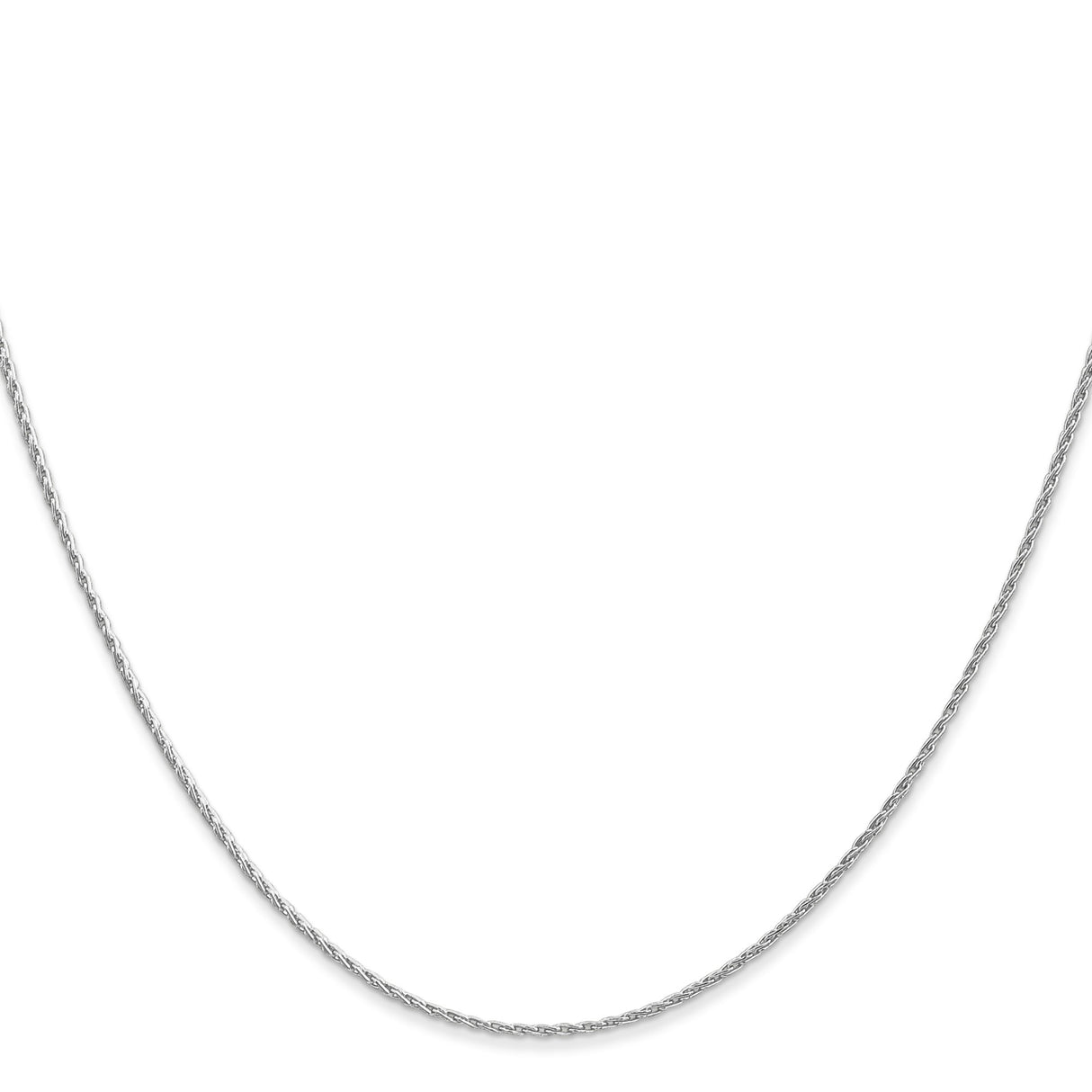 14K White Gold 1 mm Polished Chain Necklace, Solid