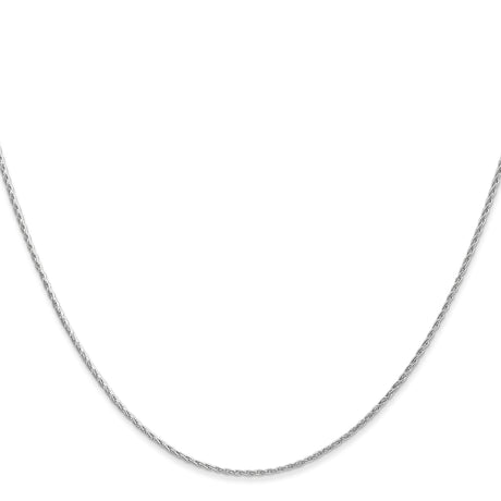 14K White Gold 1 mm Polished Chain Necklace, Solid