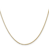 14K Yellow Gold 1.15 mm Polished Chain Necklace, Solid