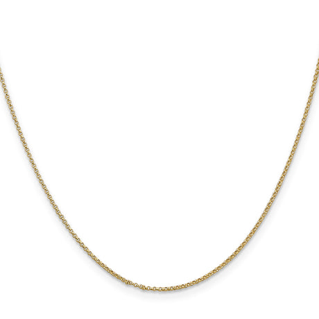14K Yellow Gold 1.15 mm Polished Chain Necklace, Solid