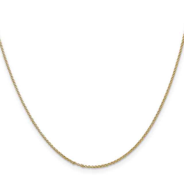 14K Yellow Gold 1.15 mm Polished Chain Necklace, Solid