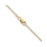 14K Yellow Gold 1.15 mm Polished Chain Necklace, Solid alternate angle