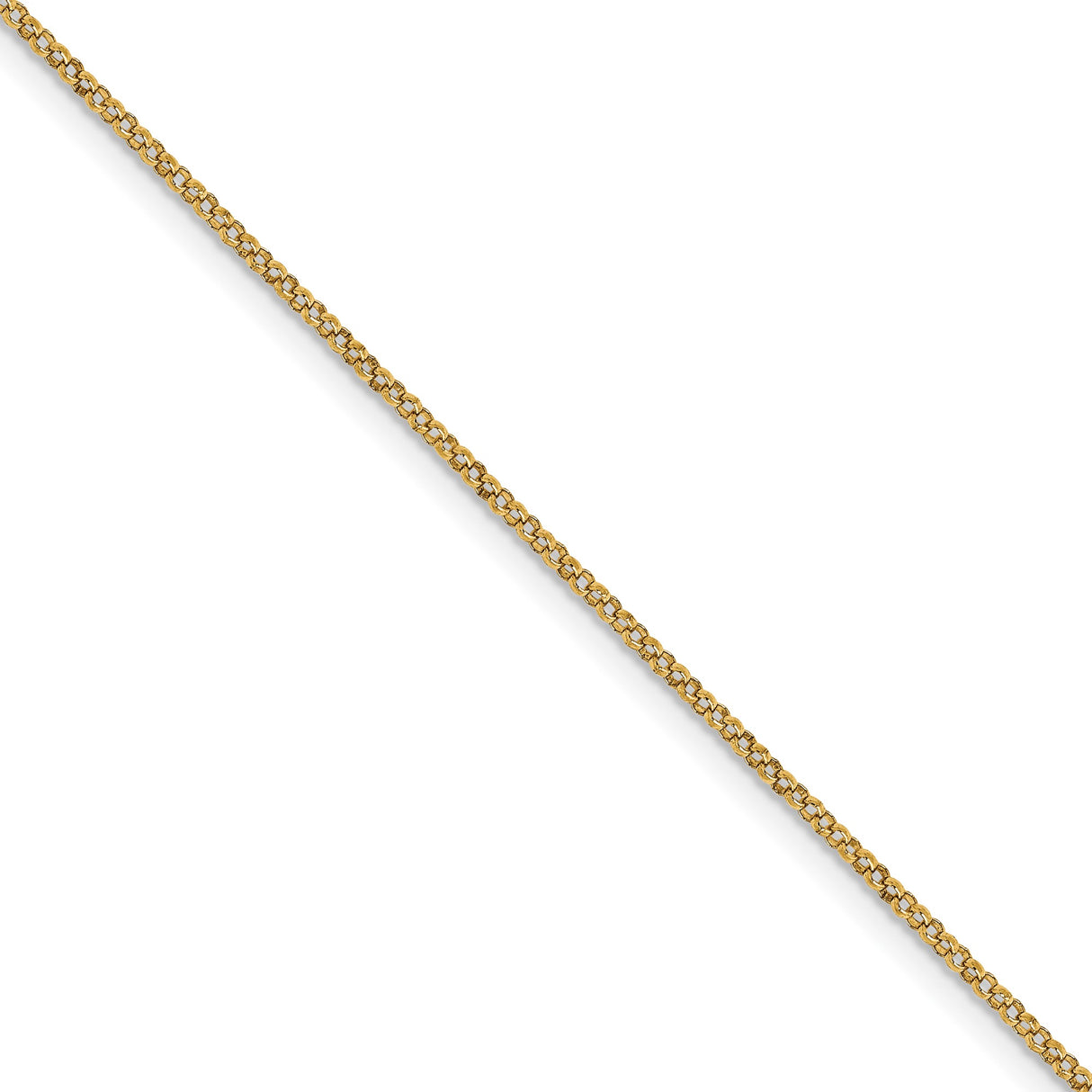 14K Yellow Gold 1.15 mm Polished Chain Necklace, Solid detail view