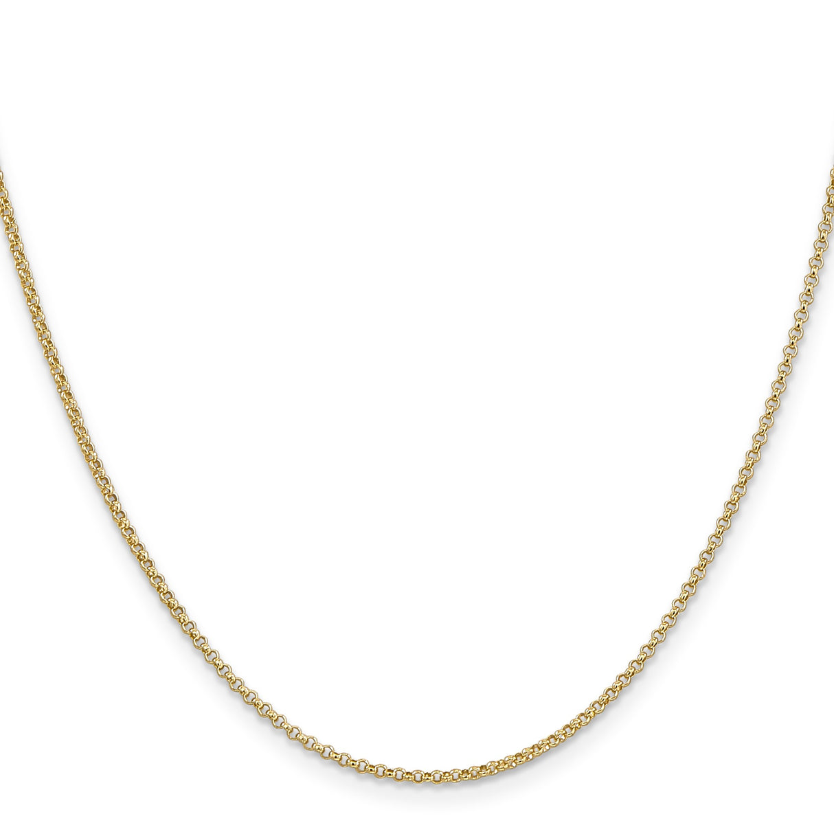 14K Yellow Gold 1.55 mm Polished Chain Necklace, Solid
