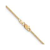 14K Yellow Gold 1.55 mm Polished Chain Necklace, Solid alternate angle