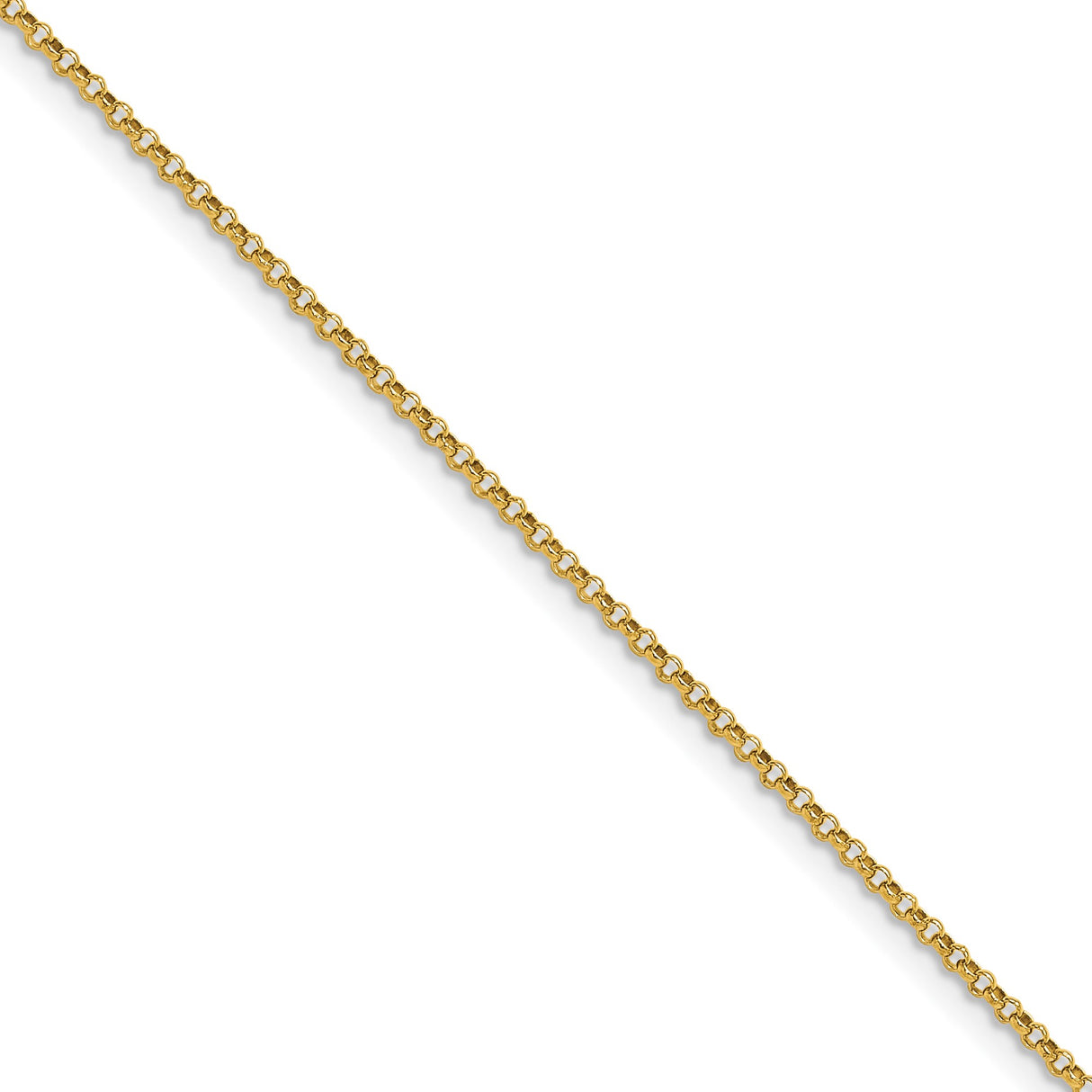 14K Yellow Gold 1.55 mm Polished Chain Necklace, Solid detail view
