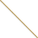 14K Yellow Gold 1.55 mm Polished Chain Necklace, Solid detail view