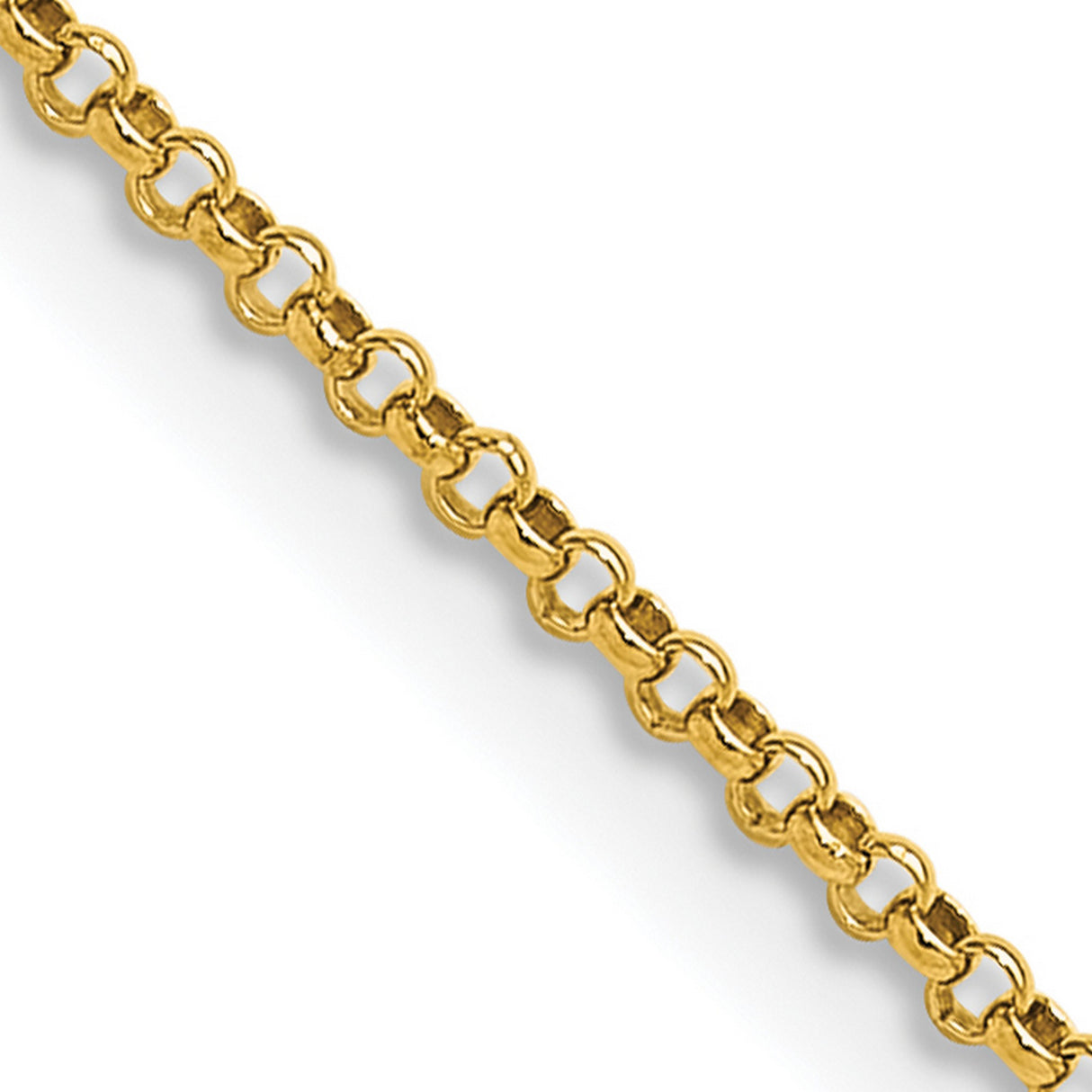 14K Yellow Gold 1.55 mm Polished Chain Necklace, Solid detail view
