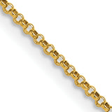 14K Yellow Gold 1.55 mm Polished Chain Necklace, Solid detail view
