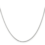 14K White Gold 1.15 mm Polished Chain Necklace, Solid