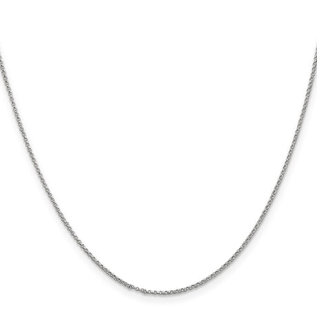 14K White Gold 1.15 mm Polished Chain Necklace, Solid