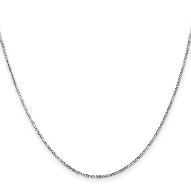 14K White Gold 1.15 mm Polished Chain Necklace, Solid